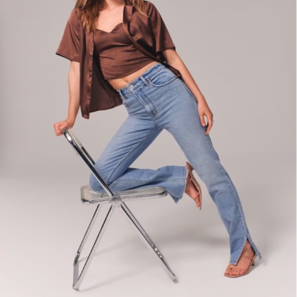 Abercrombie & Fitch - 90s Ultra High Rise Straight Jeans 25 - Picture 1 of 3